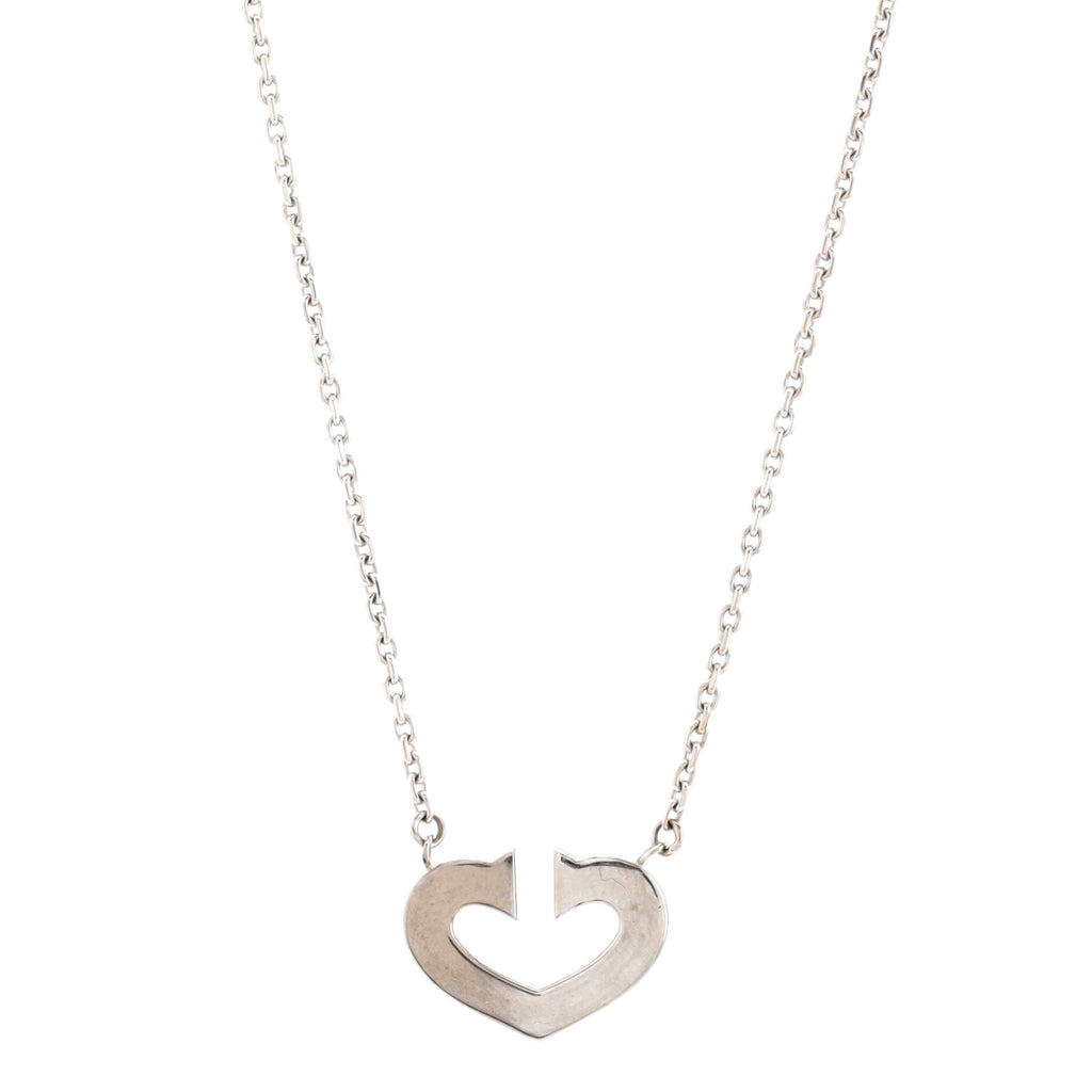 C Heart de Cartier Pendant Necklace 18K White Gold