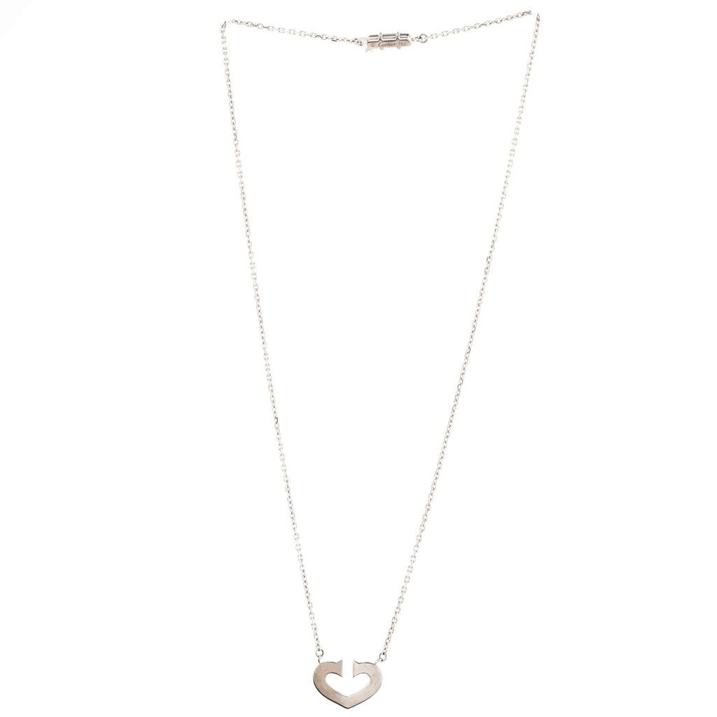C Heart de Cartier Pendant Necklace 18K White Gold