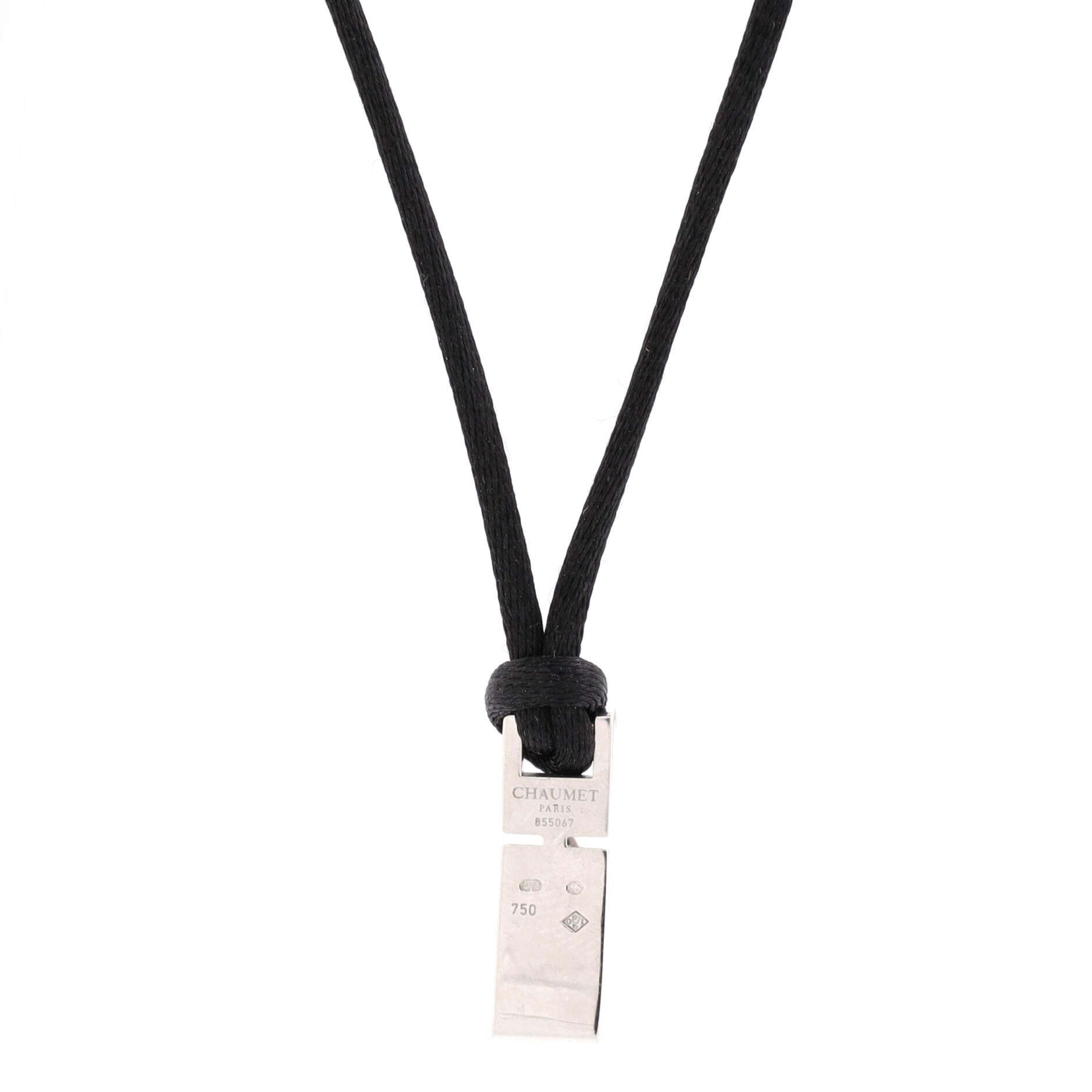 Liens Pendant Necklace 18K White Gold with Diamond
