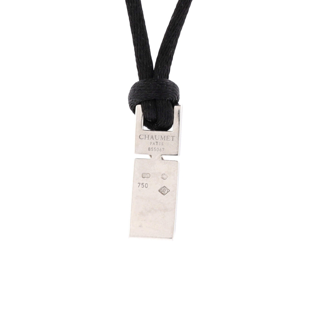 Liens Pendant Necklace 18K White Gold with Diamond