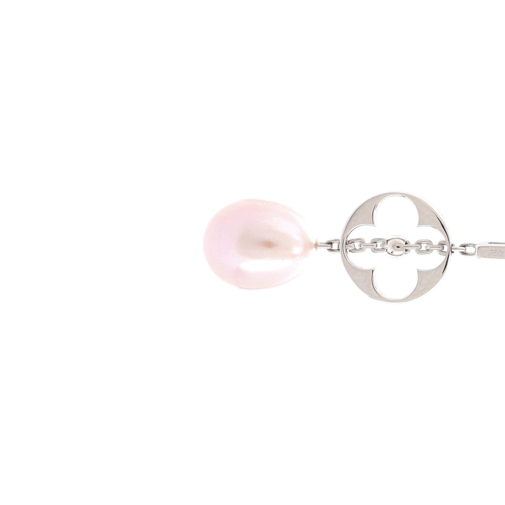 Cut Out Flower Pendant Necklace 18K White Gold with Cord