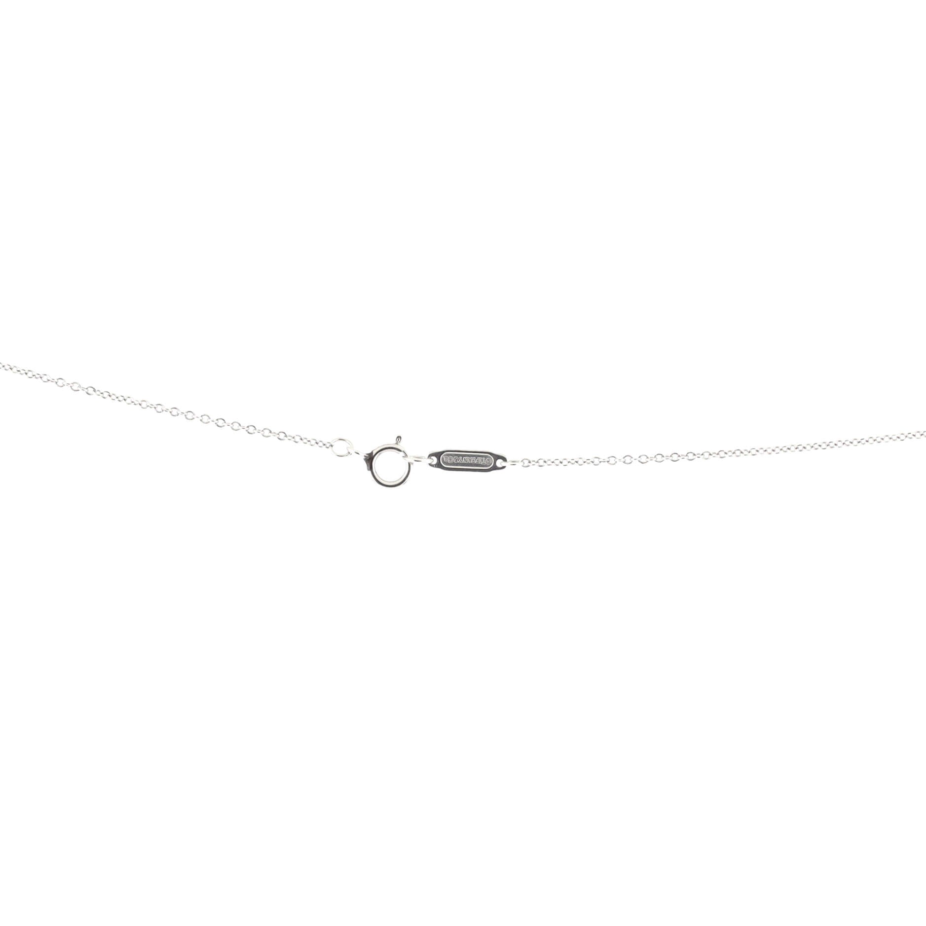 Vintage Oval Key Pendant Necklace Platinum with Diamonds Mini