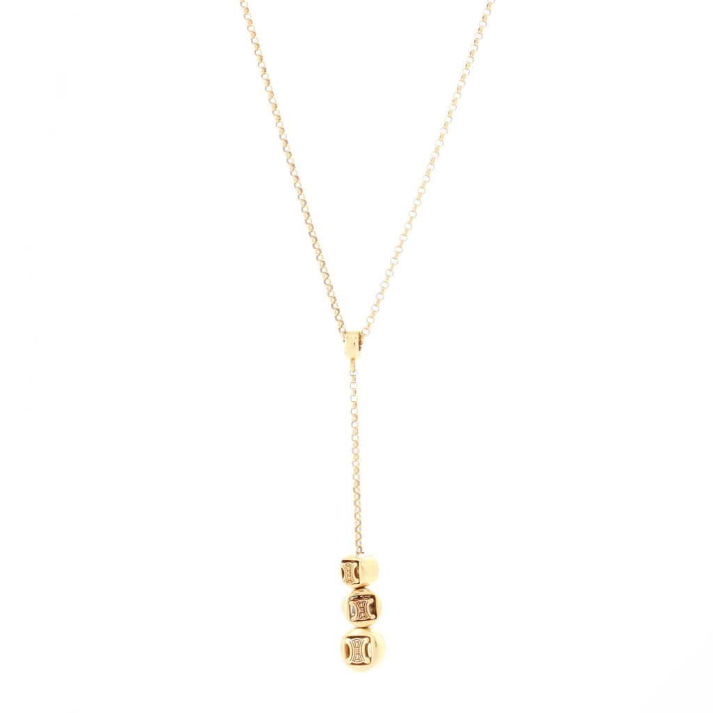 Lariat Necklace 18K Yellow Gold with Peridot and Moonstones
