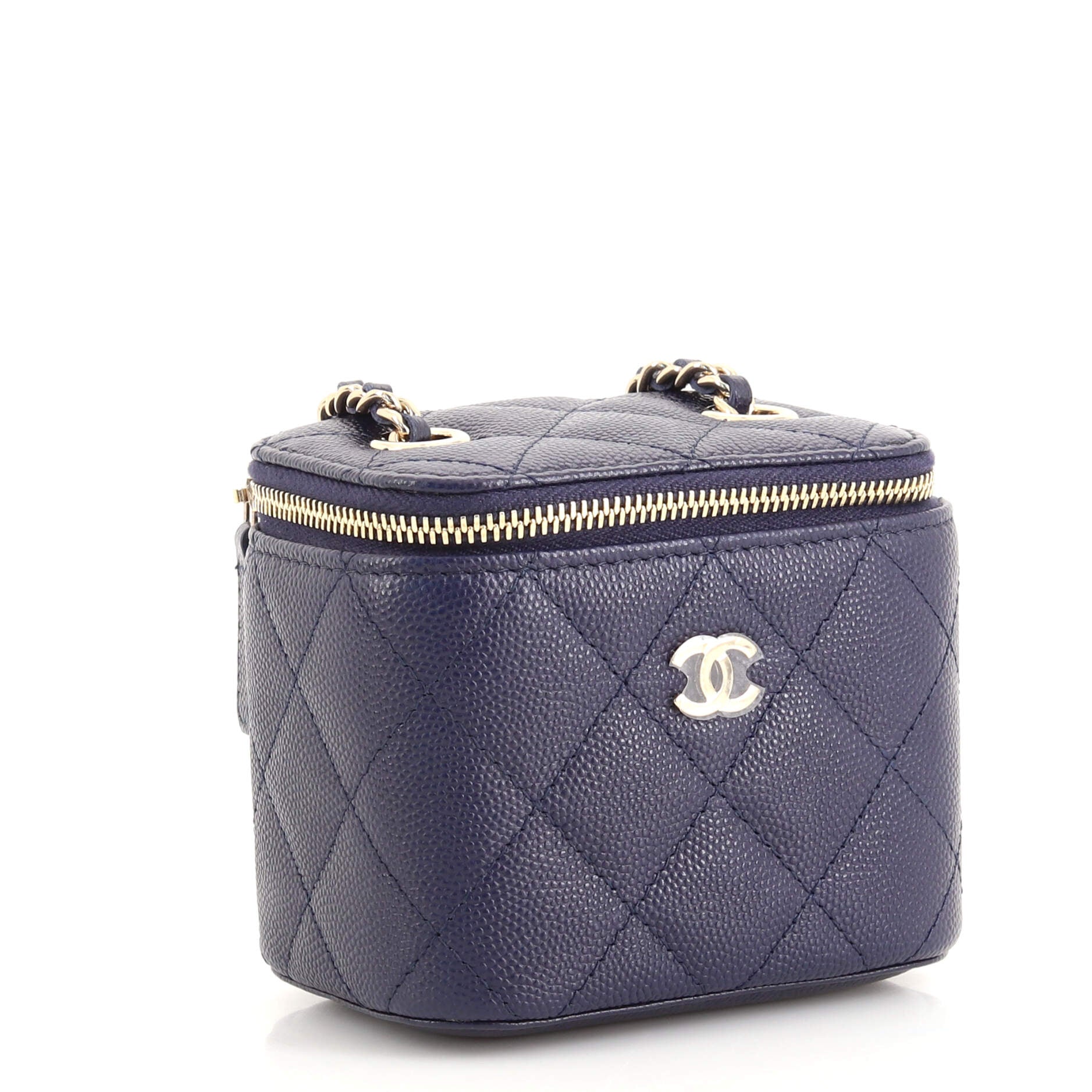 Classic Vanity Case with Chain Quilted Caviar Mini