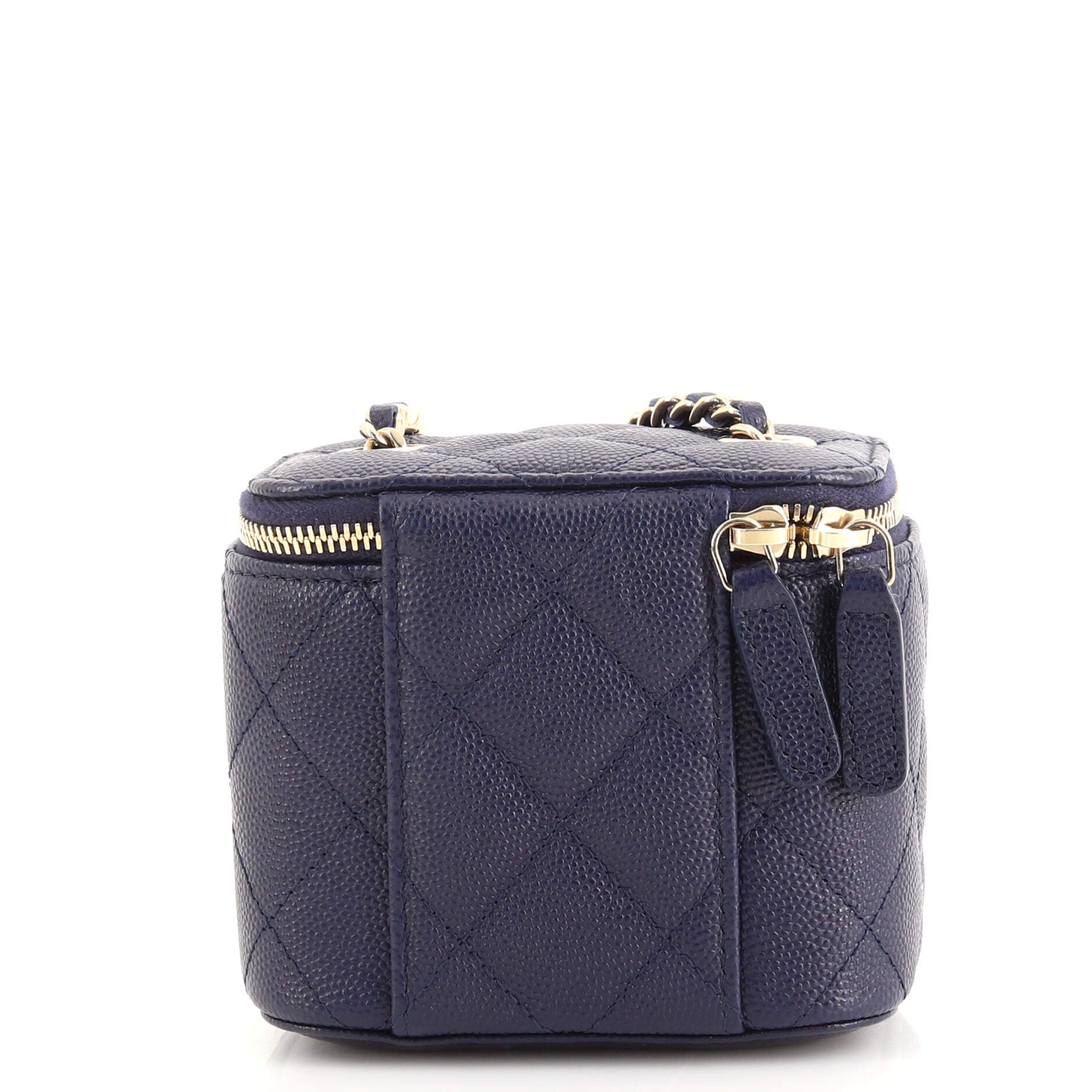 Classic Vanity Case with Chain Quilted Caviar Mini