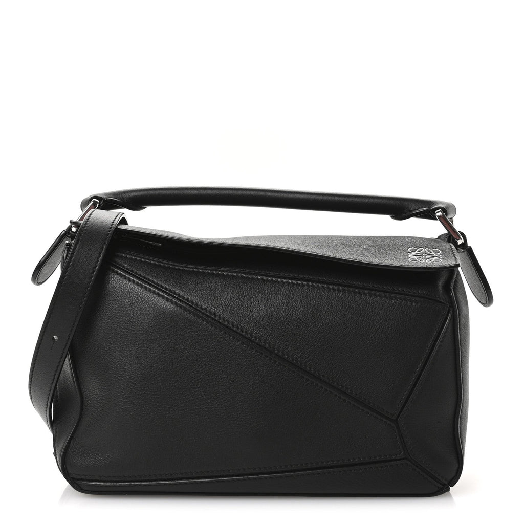 Calfskin Small Puzzle Bag Black