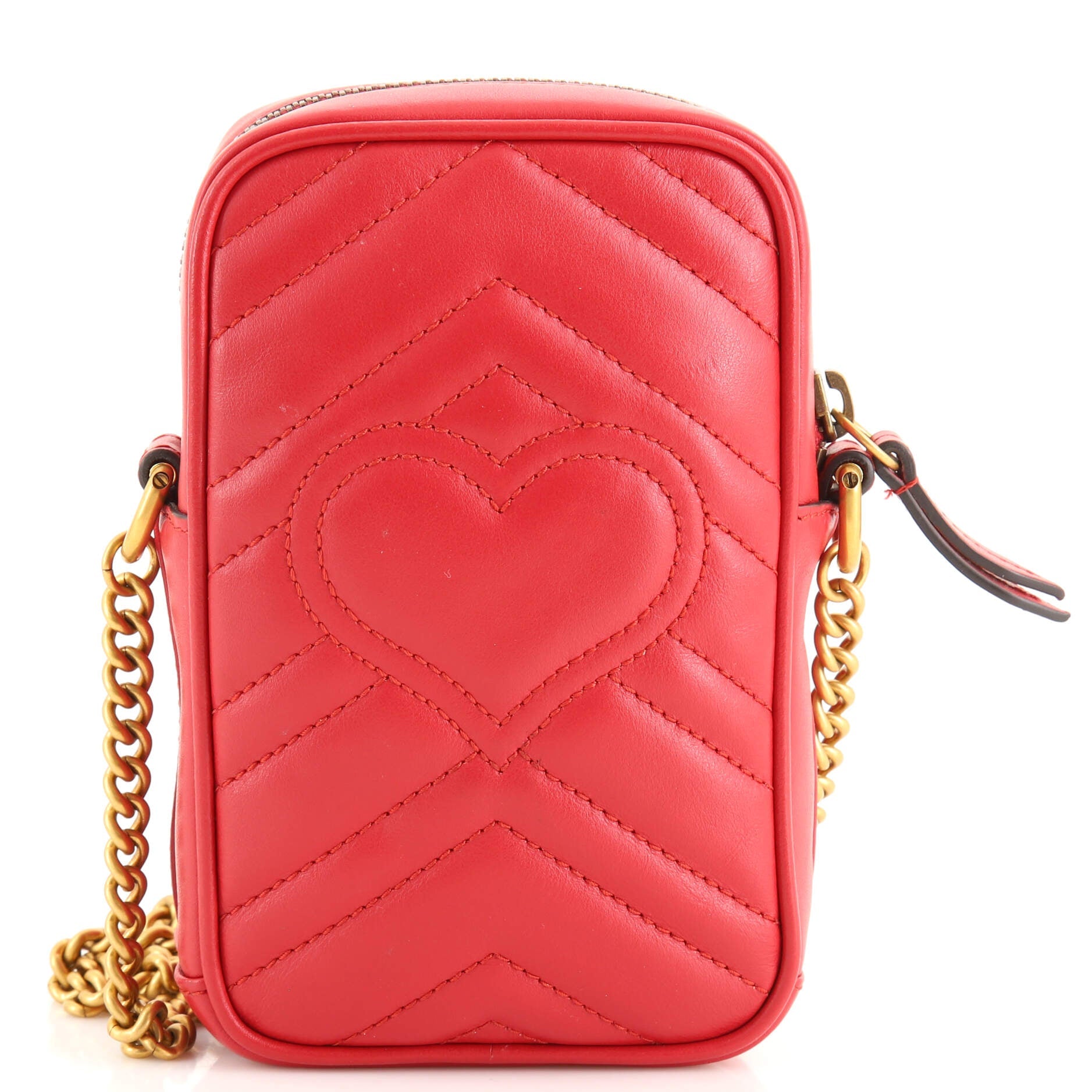 GG Marmont Vertical Phone Crossbody Bag Matelasse Leather Mini