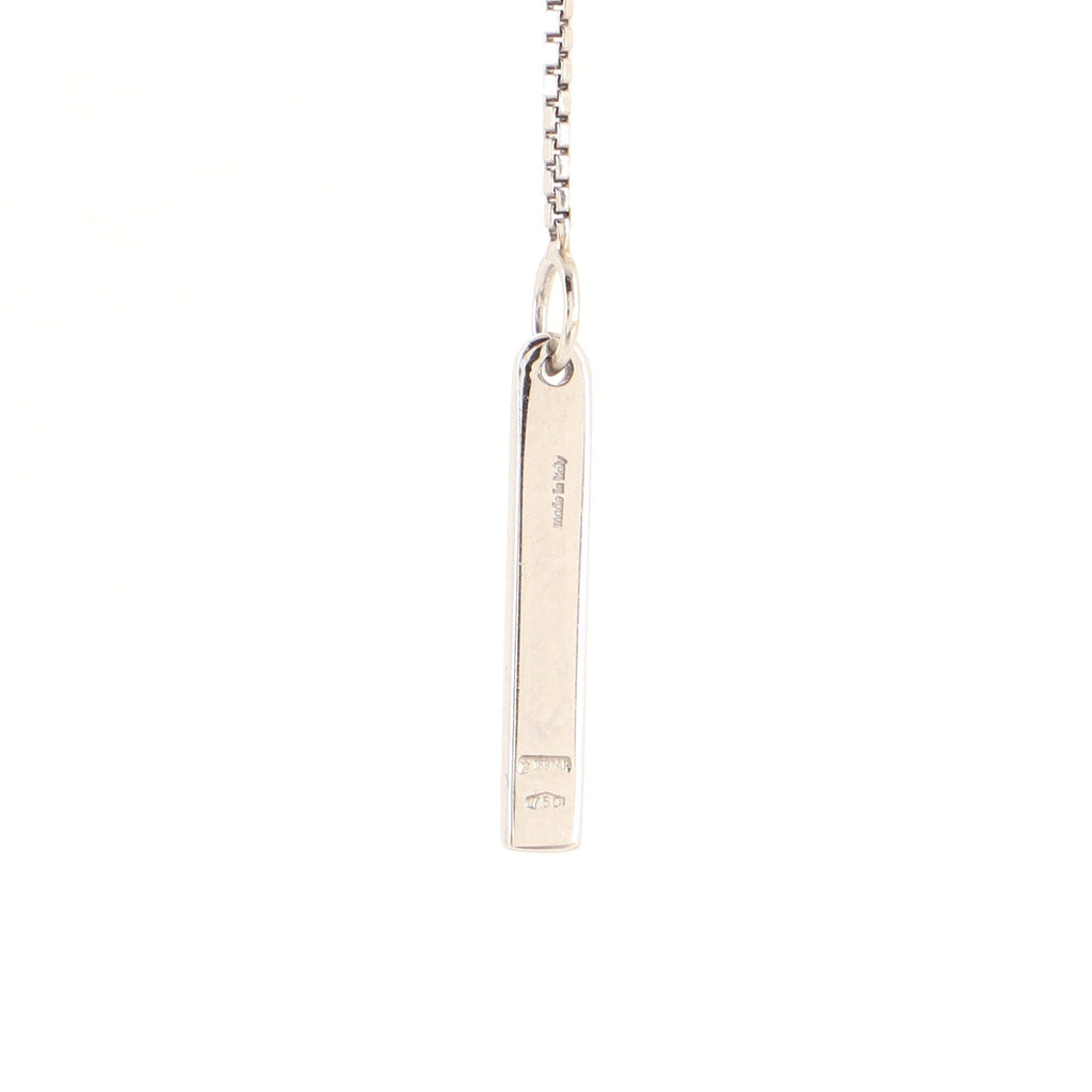 Logo Lariat Necklace 18K White Gold