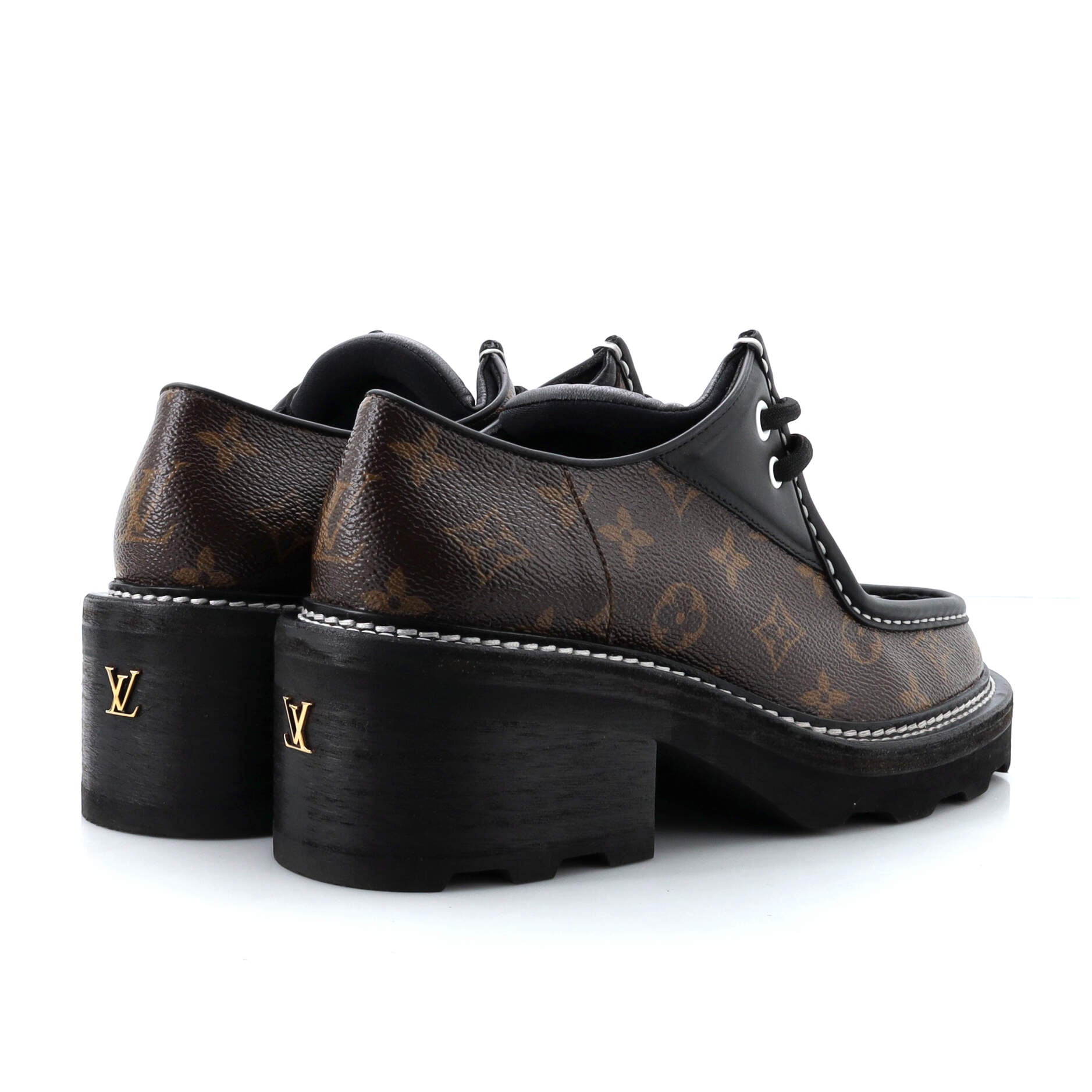 Women's LV Beaubourg Platform Derby Shoes Monogram Canvas
