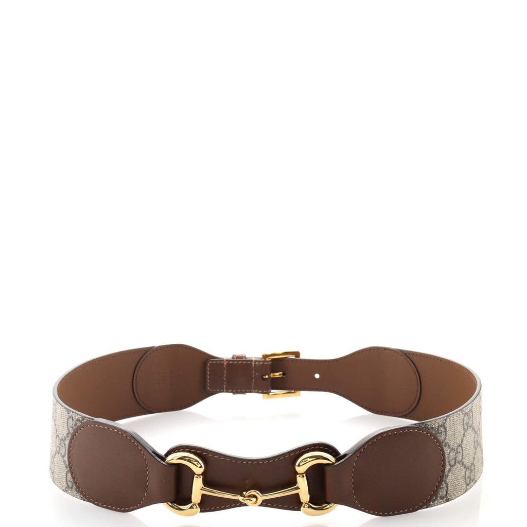 Horsebit Belt GG Coated Canvas and Leather Wide 75