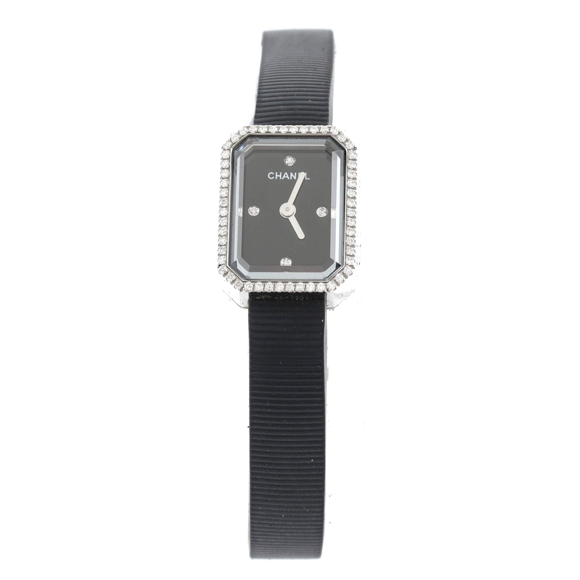Premiere Mini Quartz Watch Stainless Steel and Rubber with Diamond Bezel and Markers 15