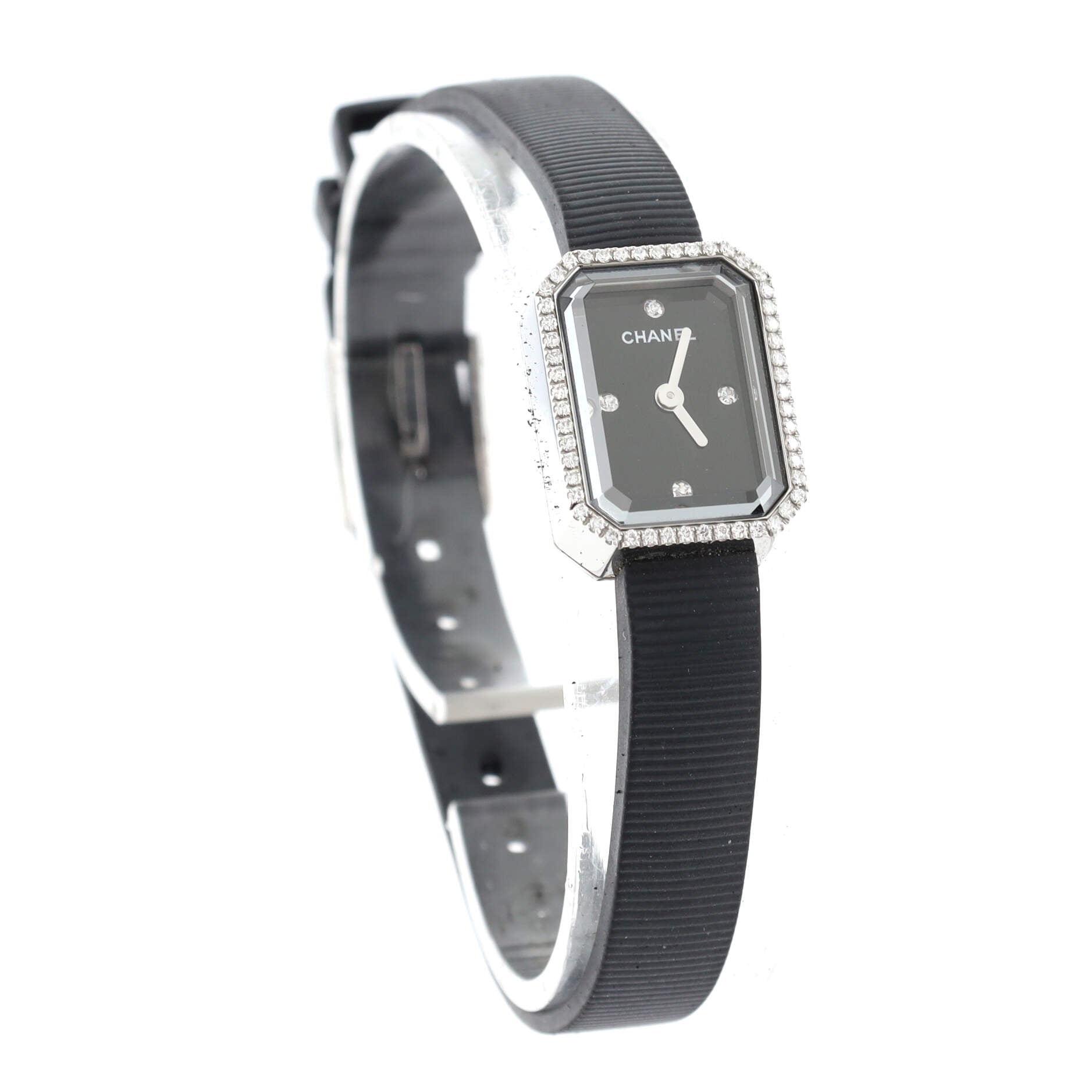Premiere Mini Quartz Watch Stainless Steel and Rubber with Diamond Bezel and Markers 15