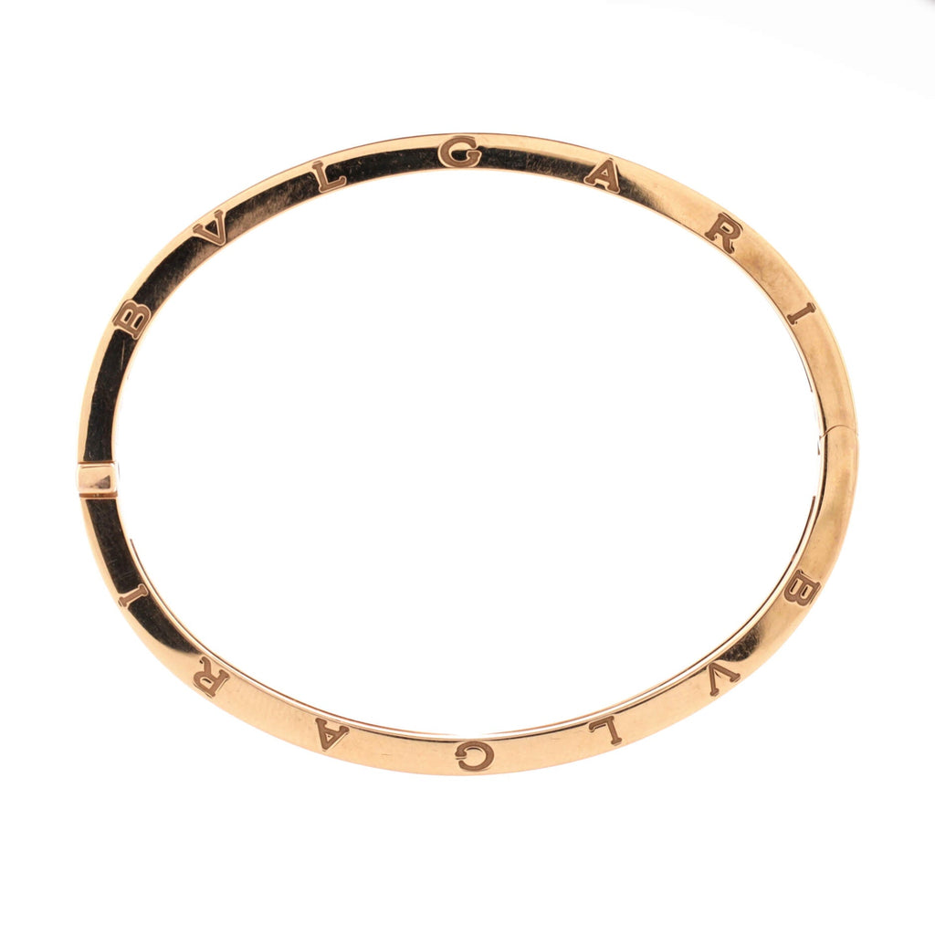 B.Zero1 Hinged Bangle Bracelet 18K Rose Gold and Black Ceramic 5.5mm