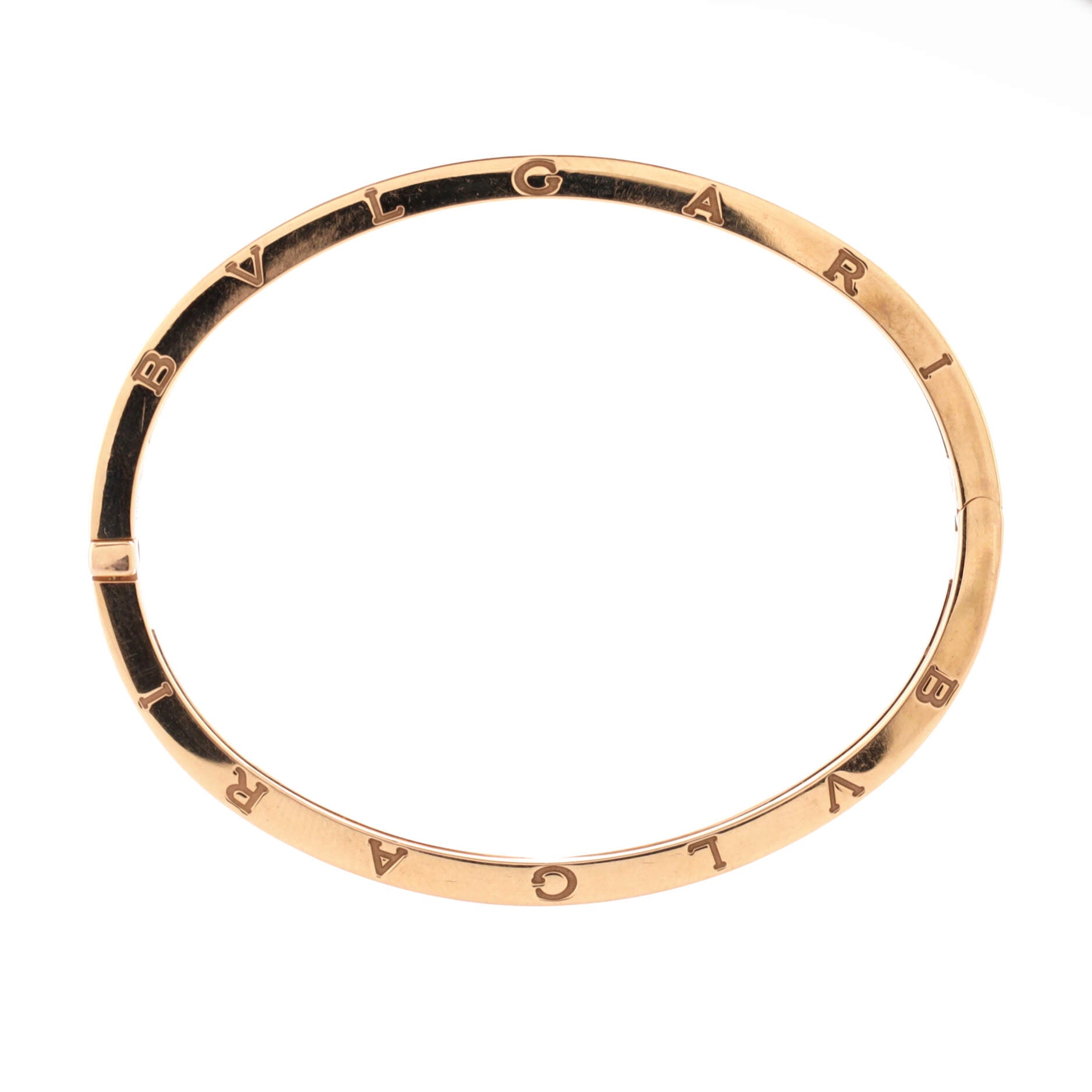 B.Zero1 Hinged Bangle Bracelet 18K Rose Gold and Black Ceramic 5.5mm