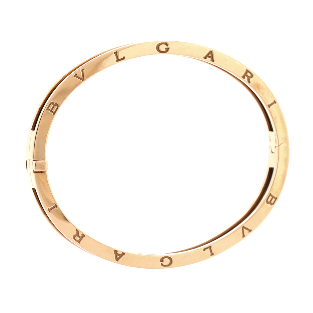 B.Zero1 Hinged Bangle Bracelet 18K Rose Gold and Black Ceramic 5.5mm
