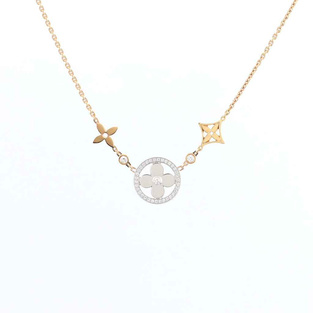 Blossom XL Necklace 18K Tricolor Gold with Diamonds