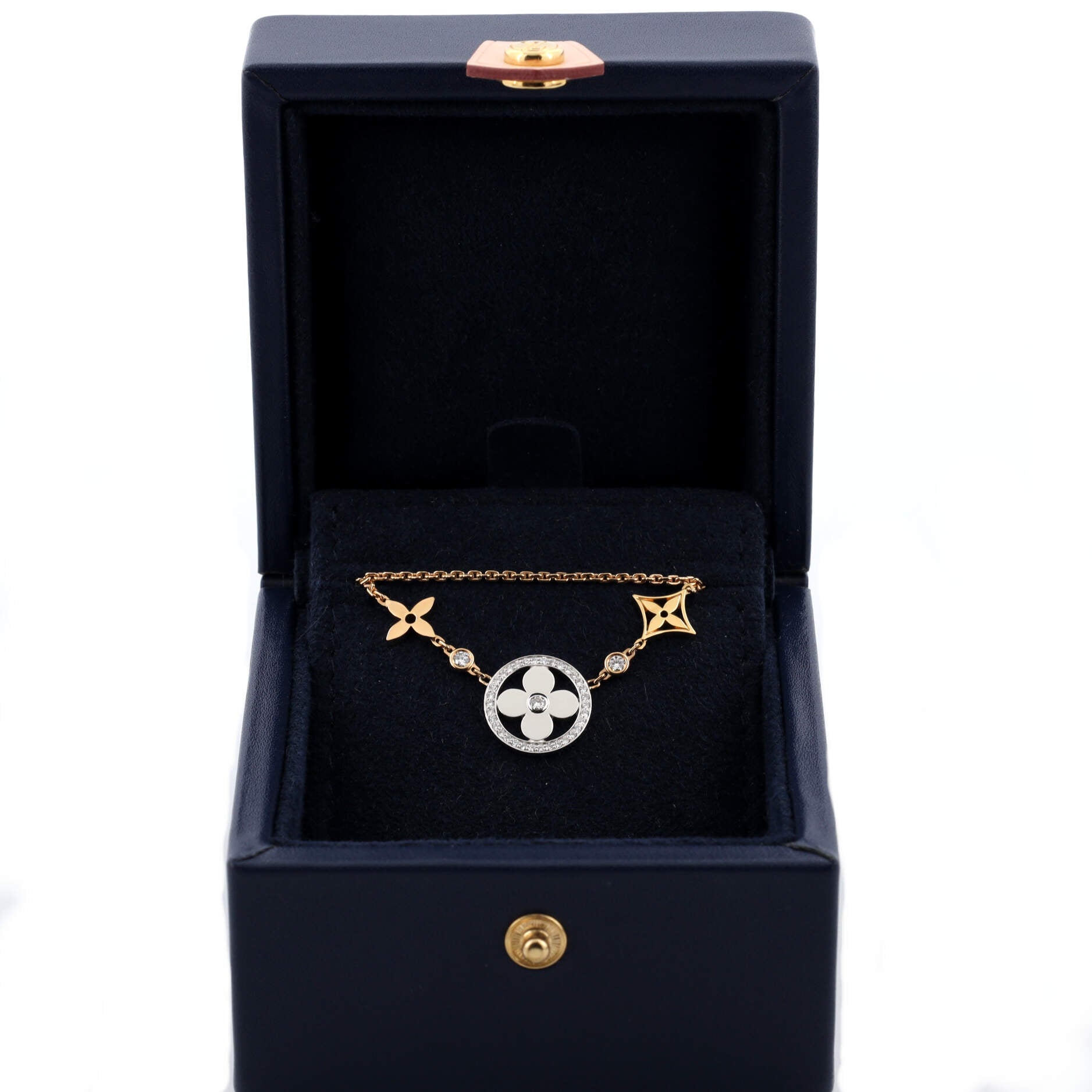 Blossom XL Necklace 18K Tricolor Gold with Diamonds