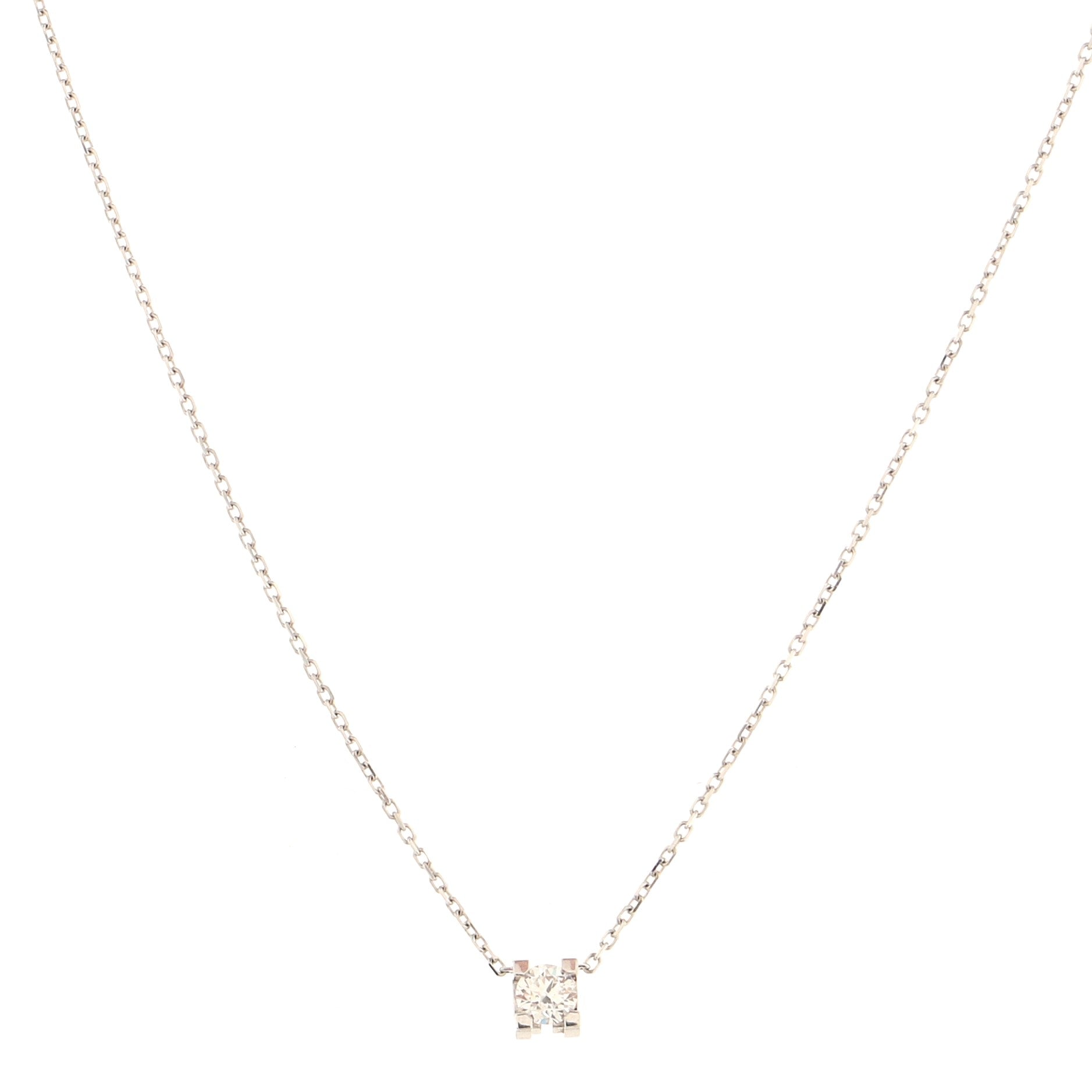 C de Cartier Necklace 18K White Gold and Diamond 0.24CT