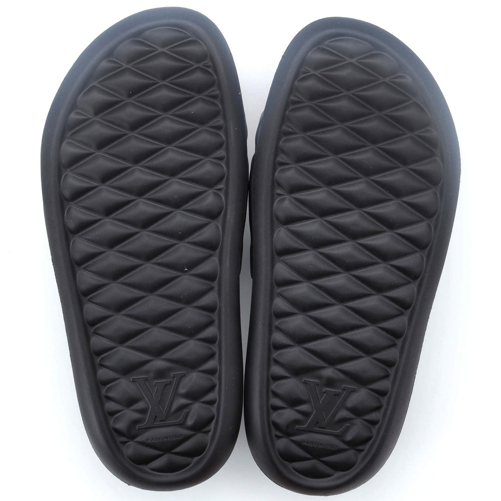 Men's Waterfront Mules Monogram Embossed Rubber