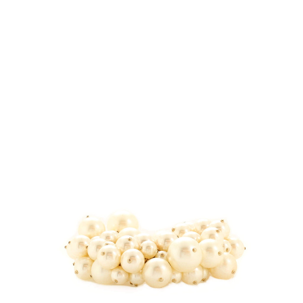 Cluster Bracelet Faux Pearls with Metal