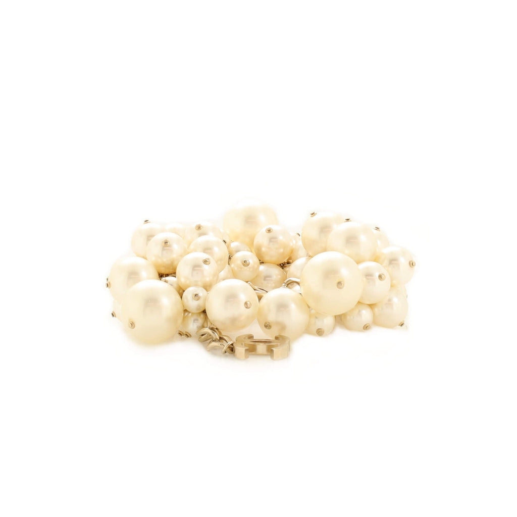 Cluster Bracelet Faux Pearls with Metal