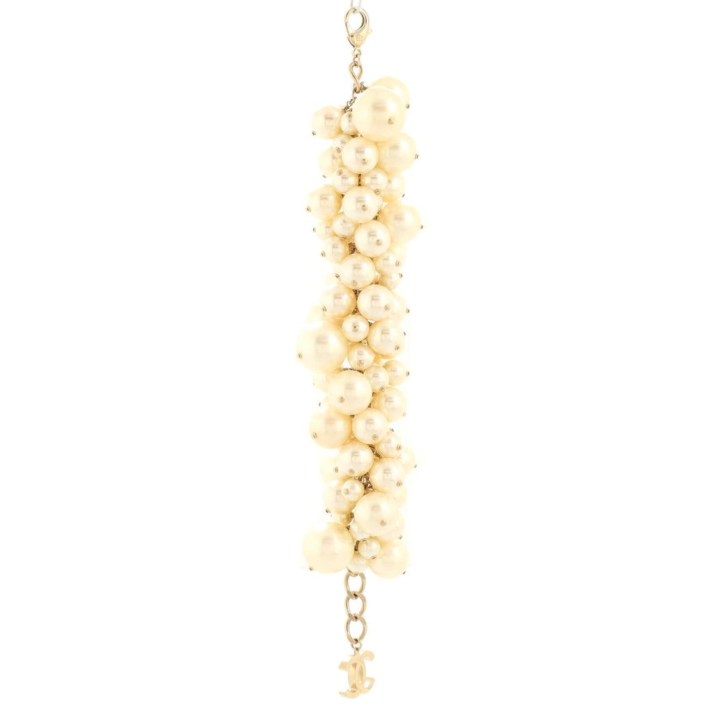 Cluster Bracelet Faux Pearls with Metal