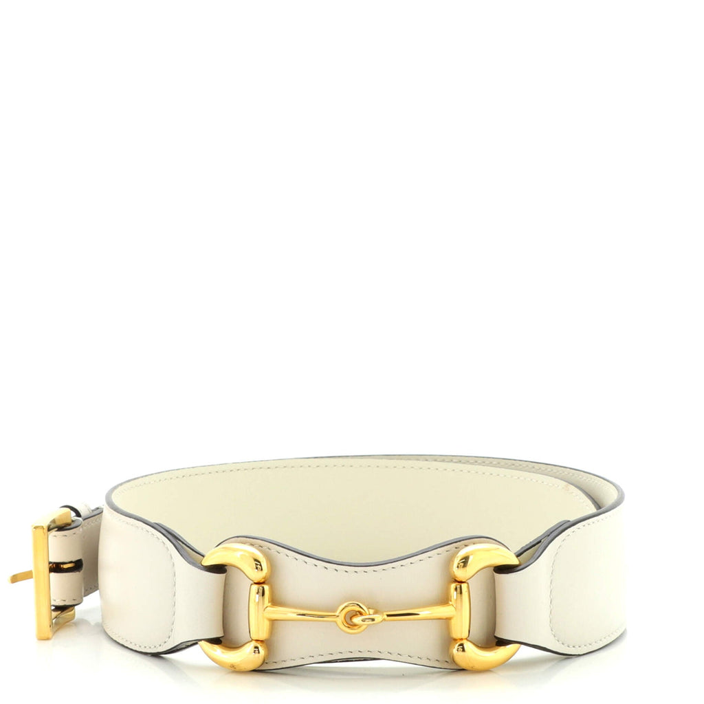 Horsebit Buckle Belt Leather Wide 80