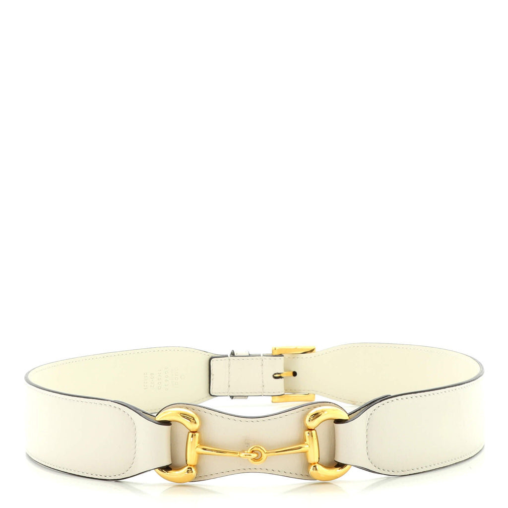 Horsebit Buckle Belt Leather Wide 80