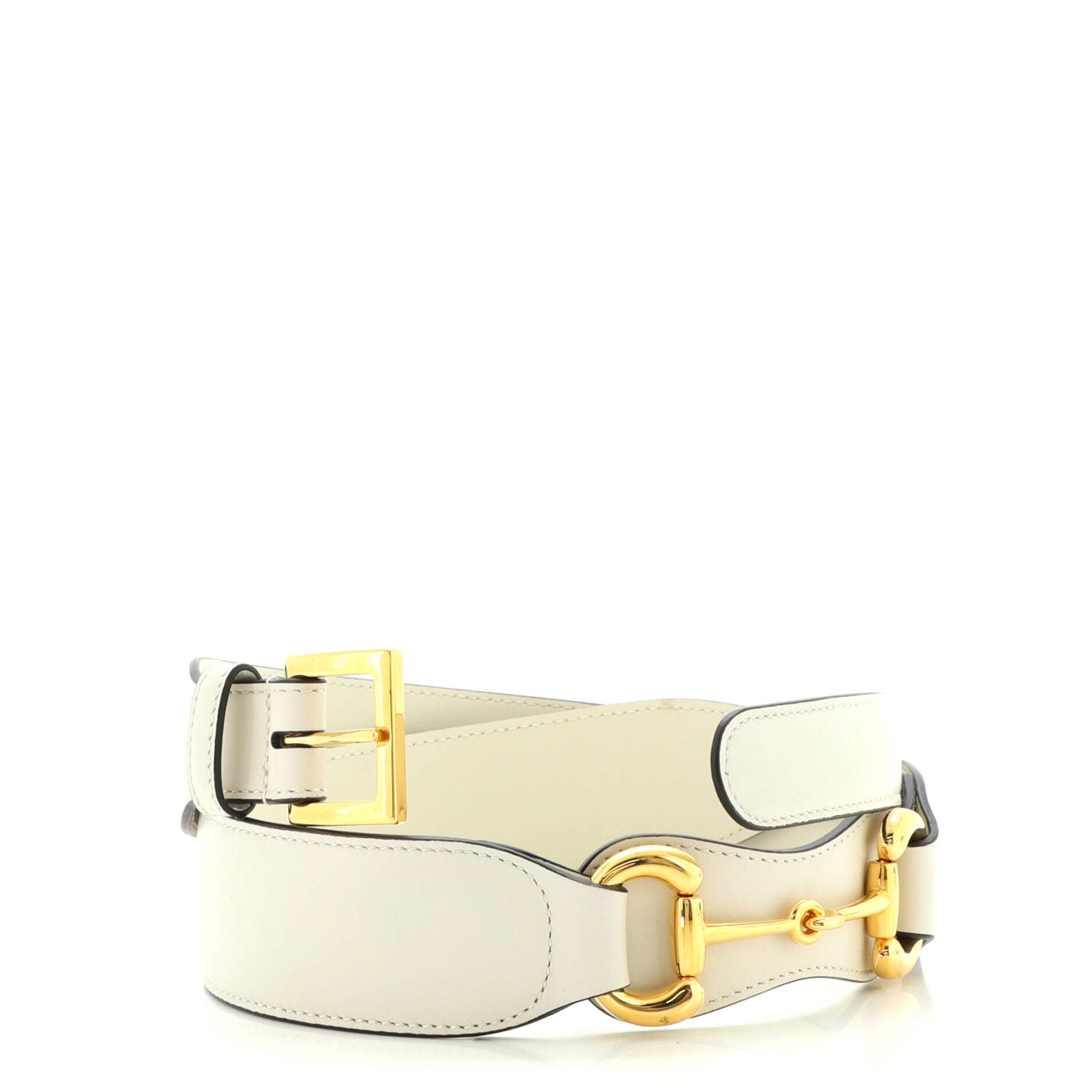 Horsebit Buckle Belt Leather Wide 80