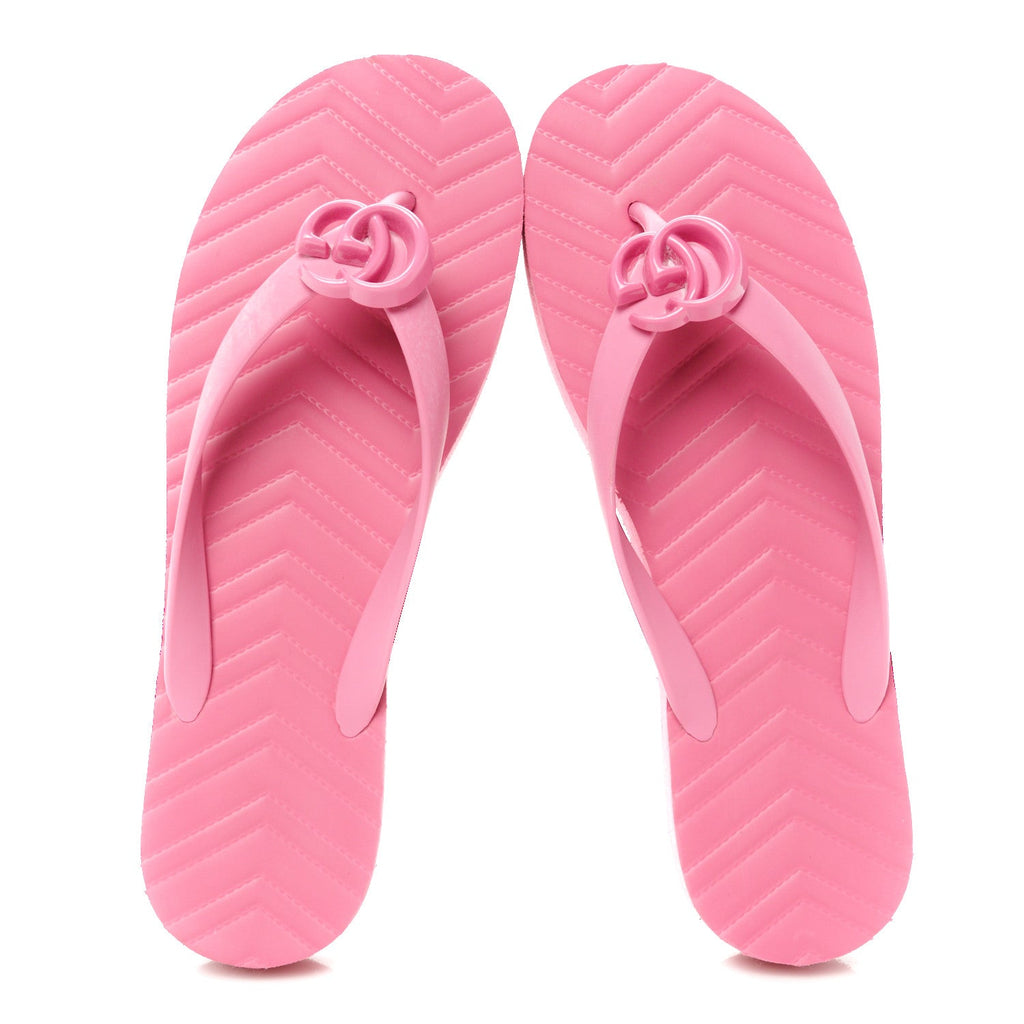 Rubber Chevron Womens GG Thong Sandals 41 Pink Tropical Flower