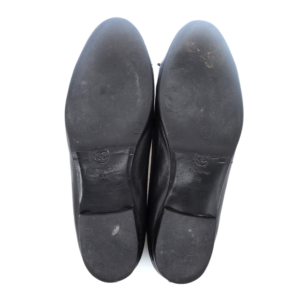 Women's CC Cap Toe Bow Ballerina Flats Leather and Patent
