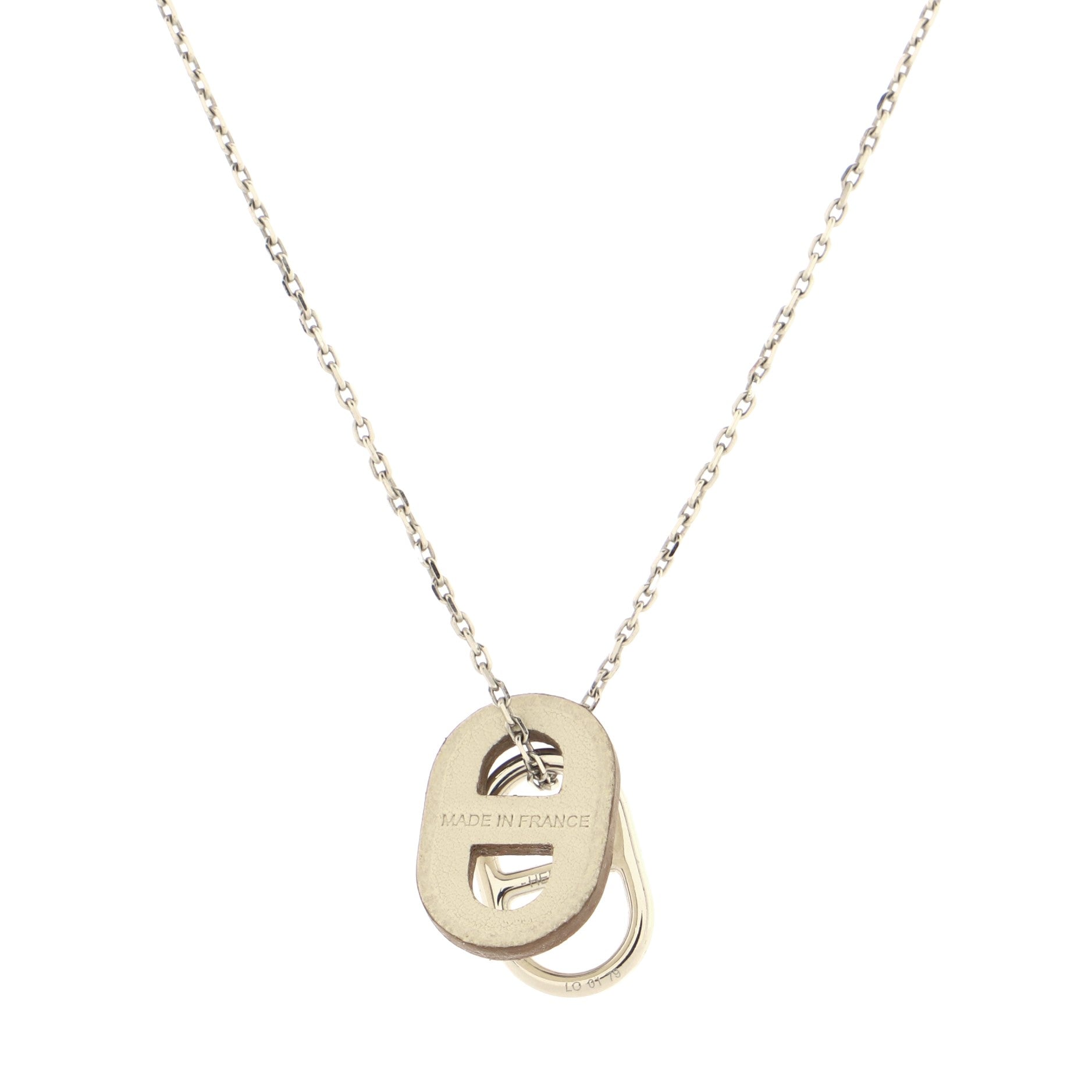 O'Maillon Pendent Necklace Metal and Leather
