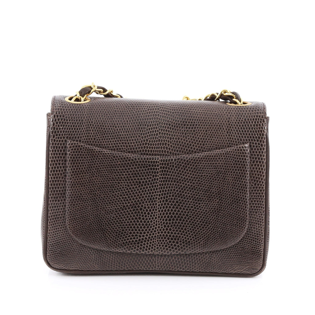 Vintage Square Classic Single Flap Bag Lizard Mini