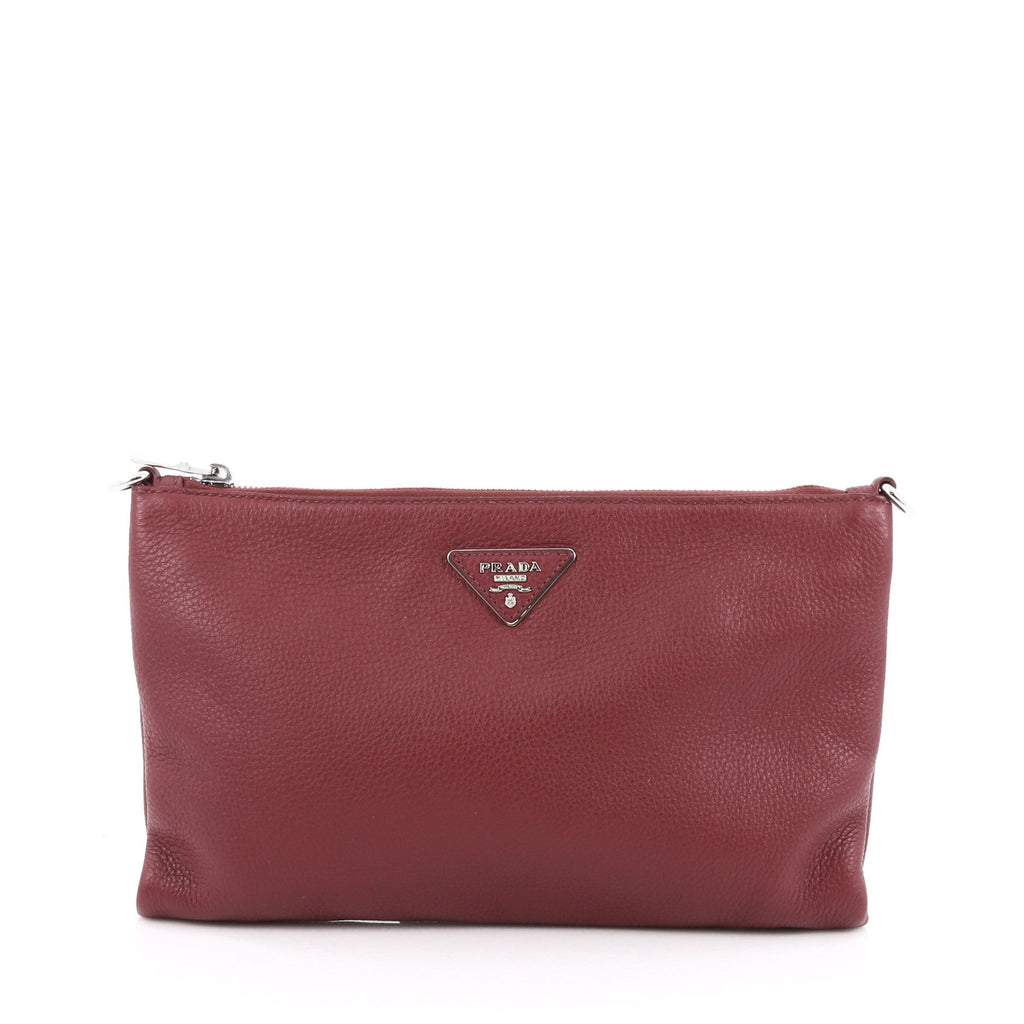 Flat Zip Crossbody Bag Vitello Daino Mini