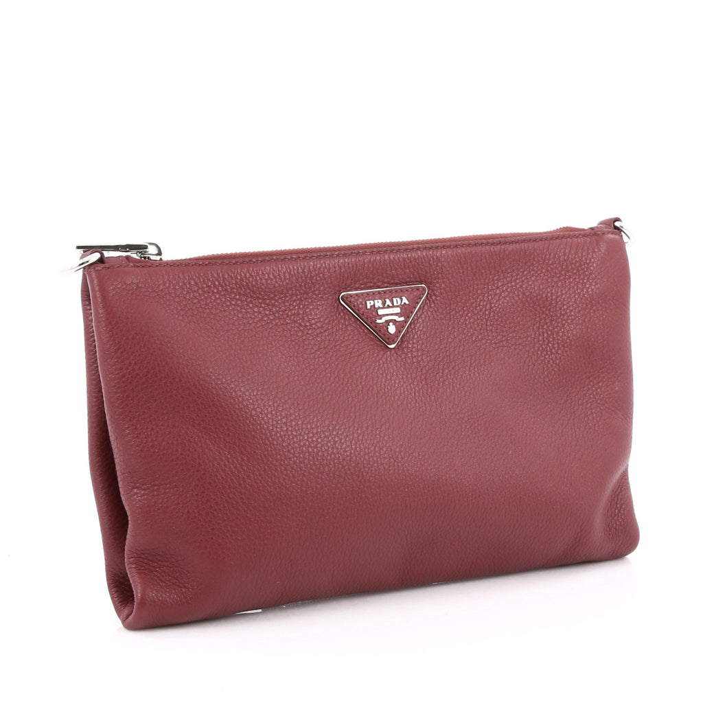 Flat Zip Crossbody Bag Vitello Daino Mini
