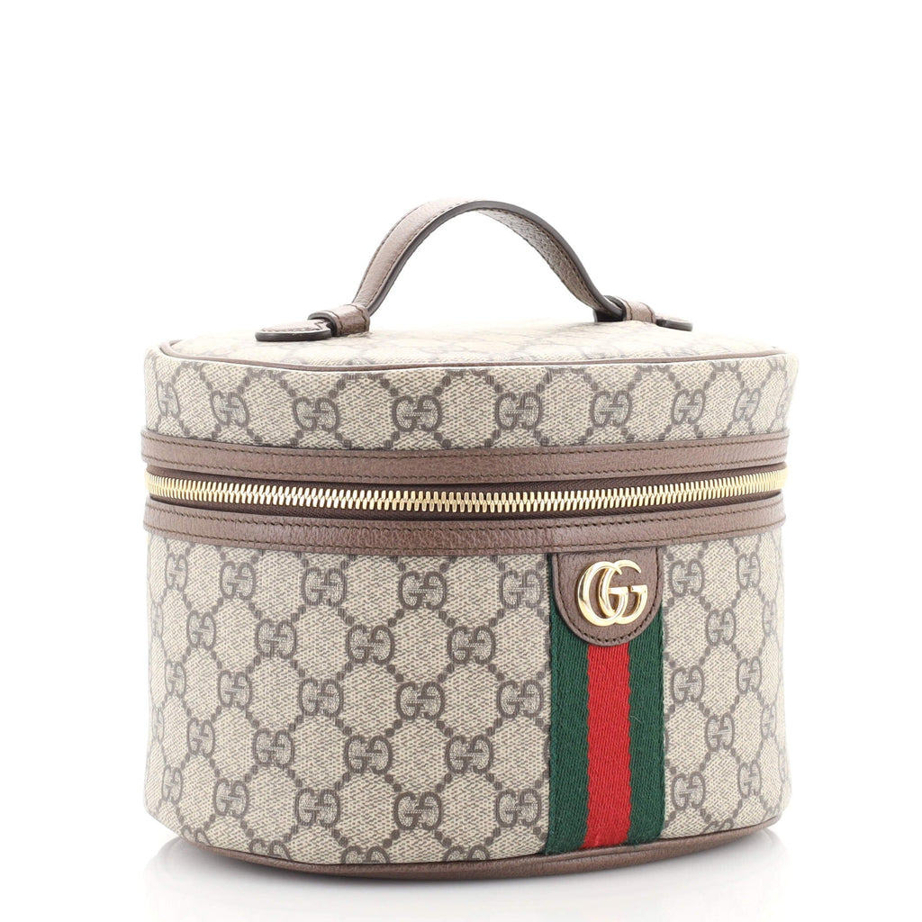 Ophidia Top Handle Cosmetic Case GG Coated Canvas Small
