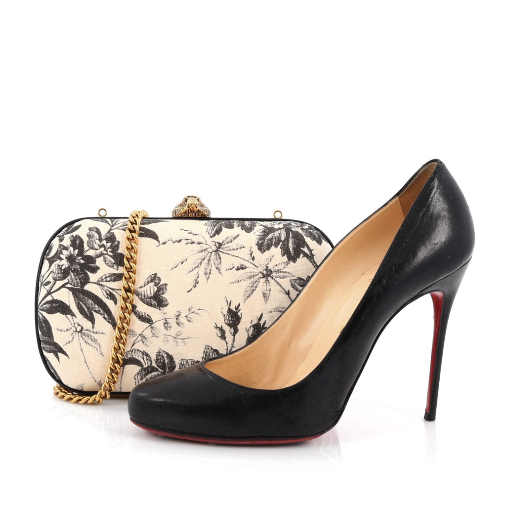 Animalier Broadway Box Clutch Printed Linen