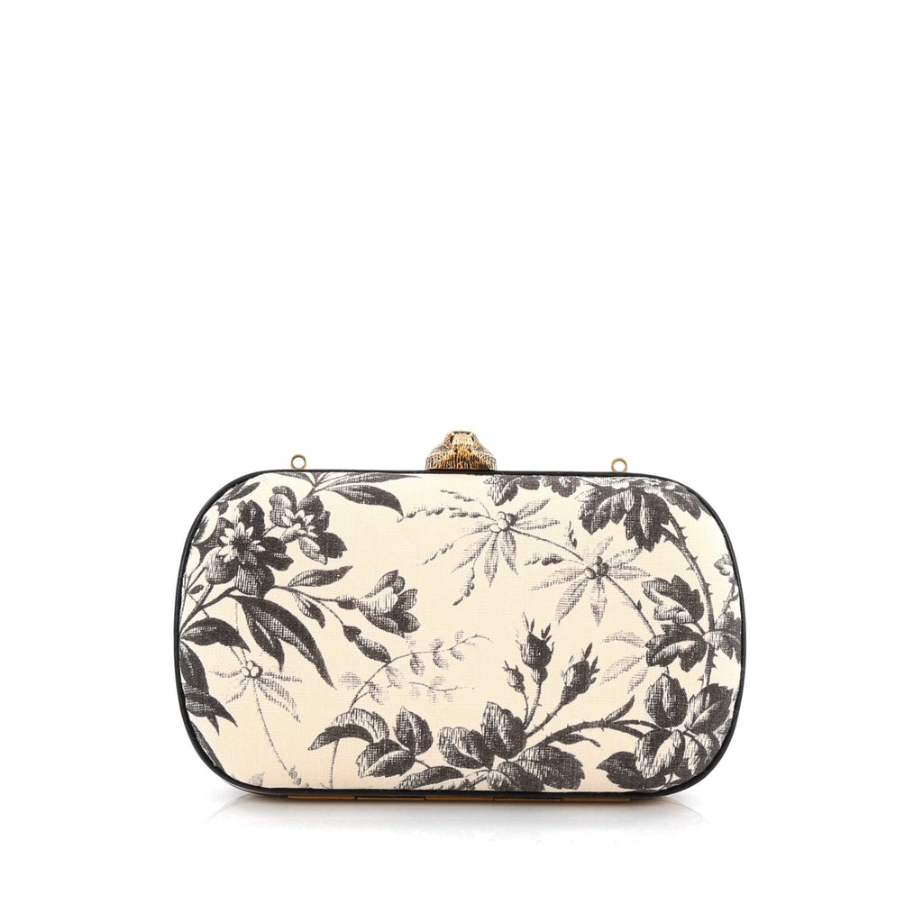 Animalier Broadway Box Clutch Printed Linen