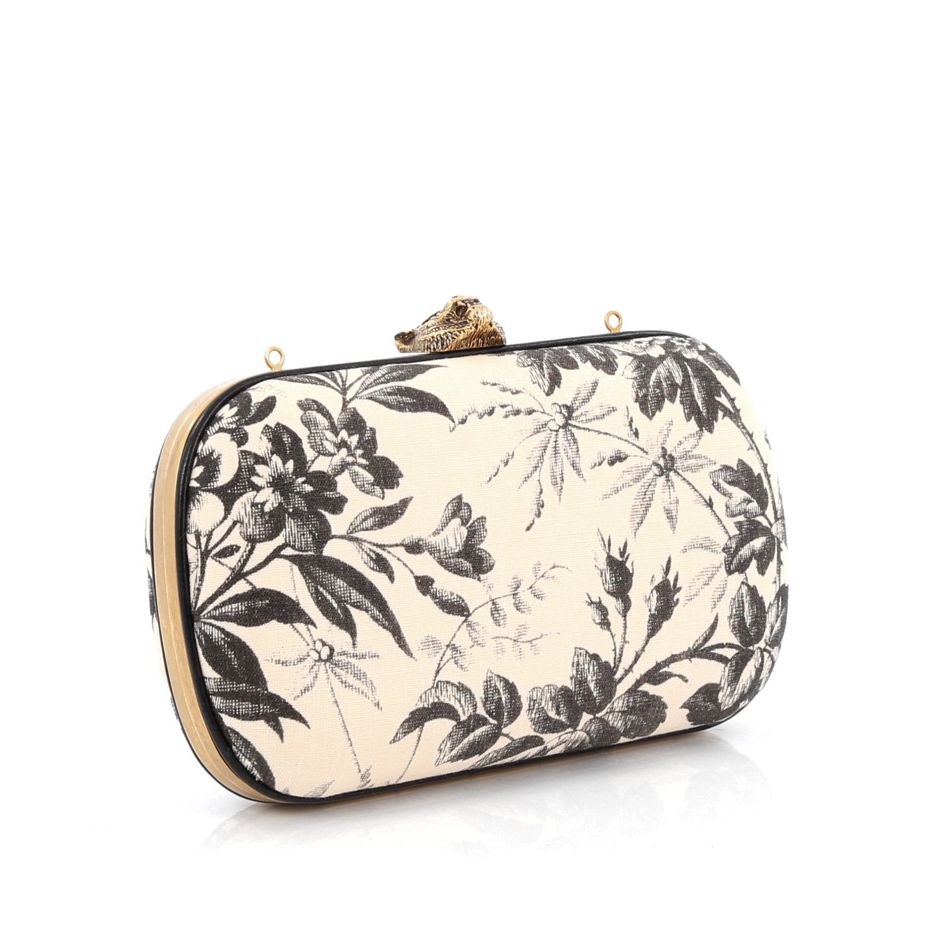 Animalier Broadway Box Clutch Printed Linen