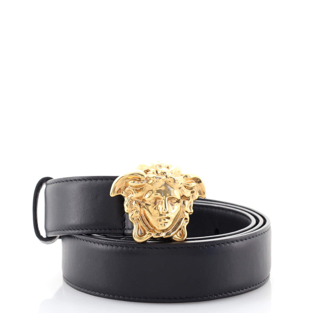 Medusa Buckle Belt Leather Medium 90