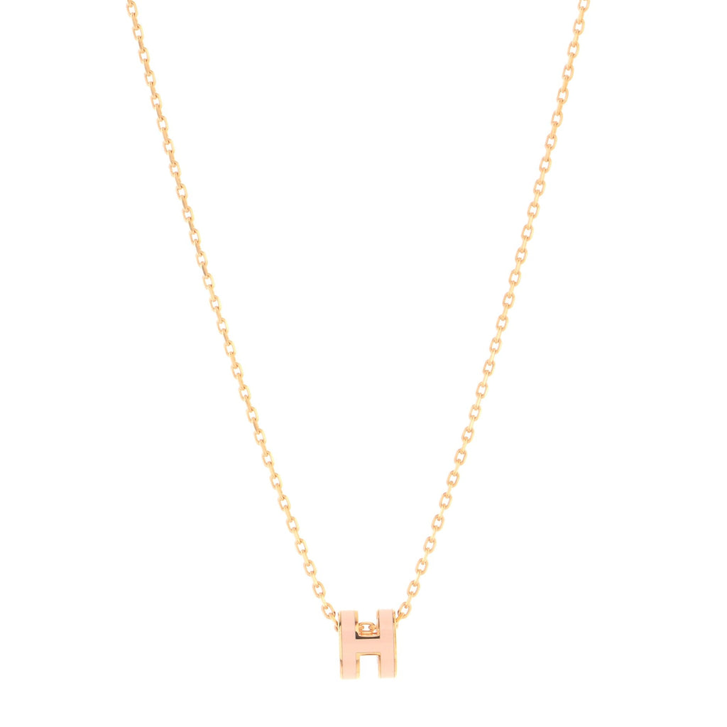 Pop H Pendant Chain Necklace Metal and Enamel Mini