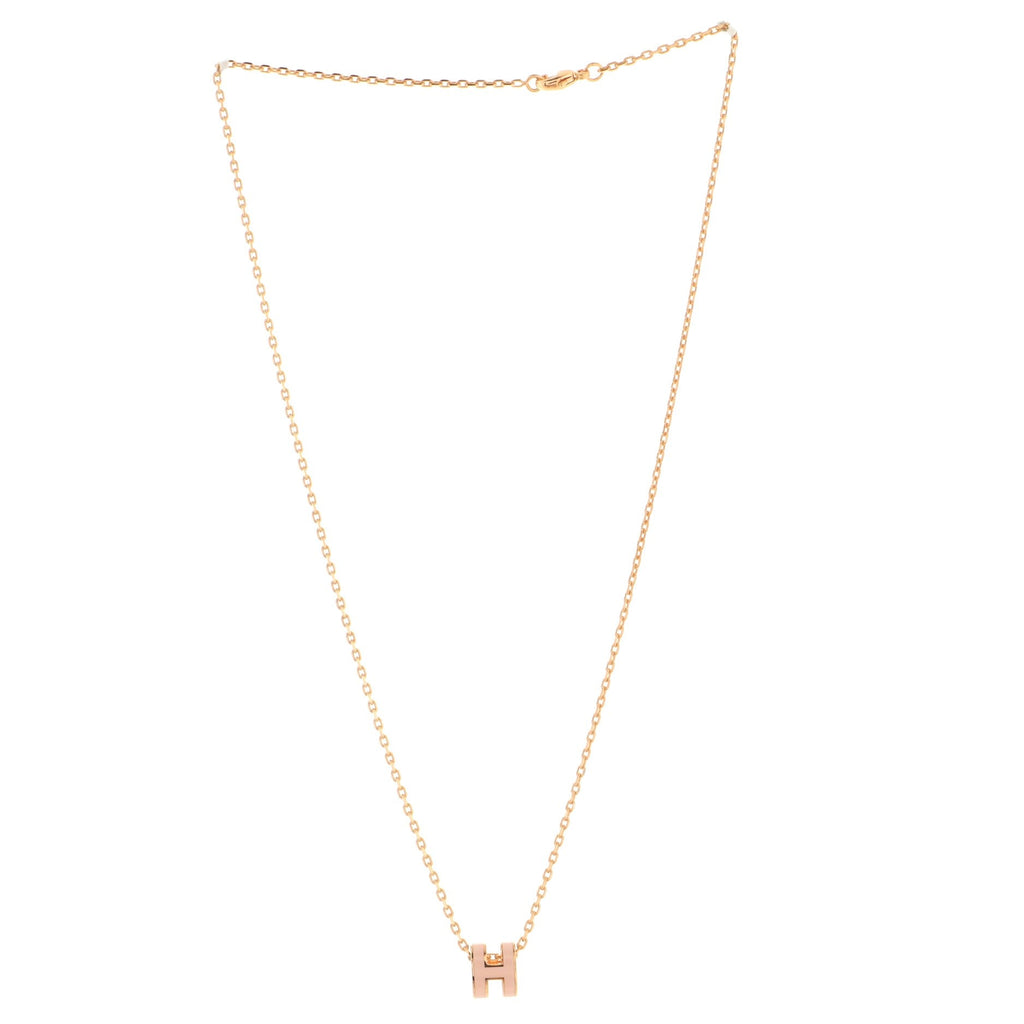 Pop H Pendant Chain Necklace Metal and Enamel Mini