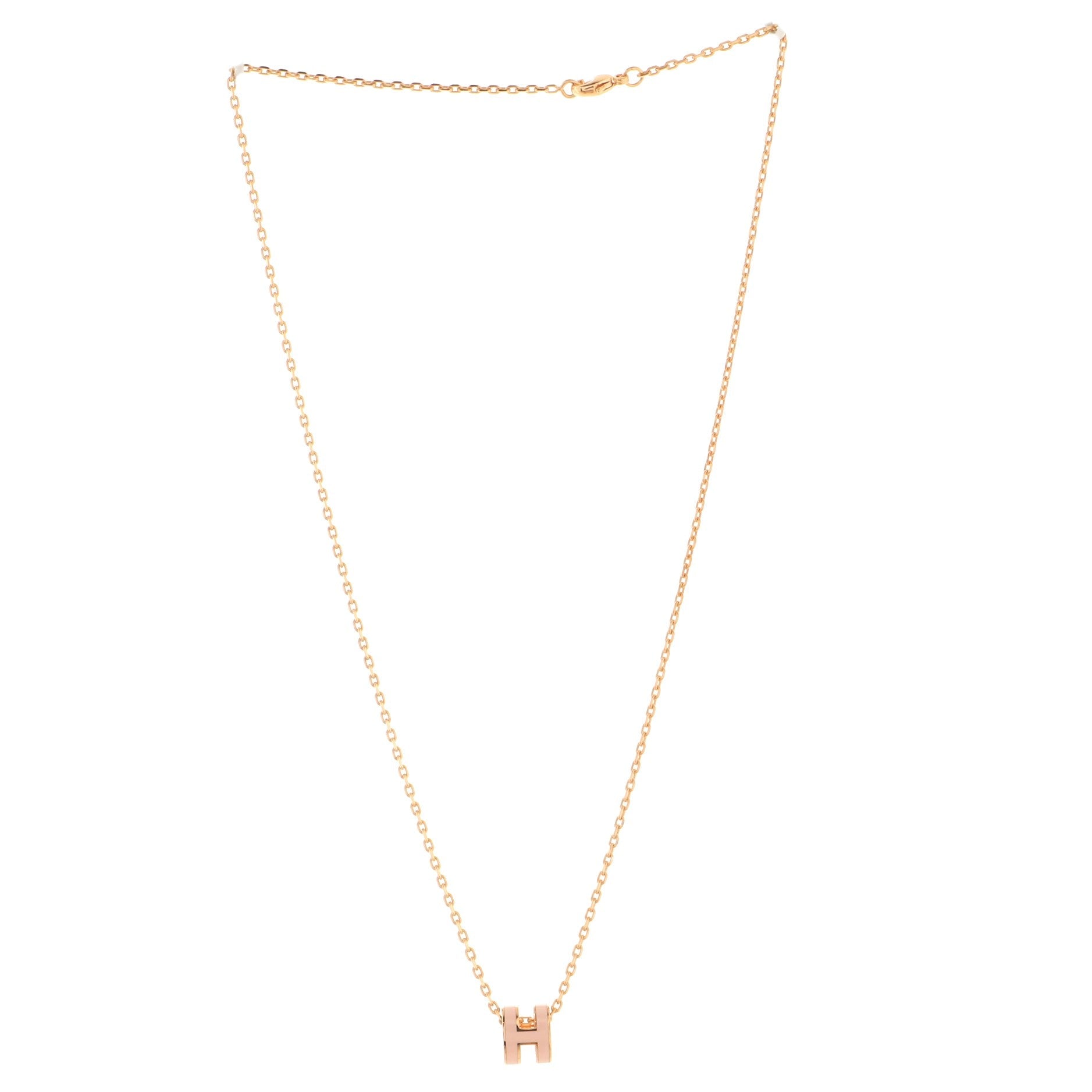 Pop H Pendant Chain Necklace Metal and Enamel Mini