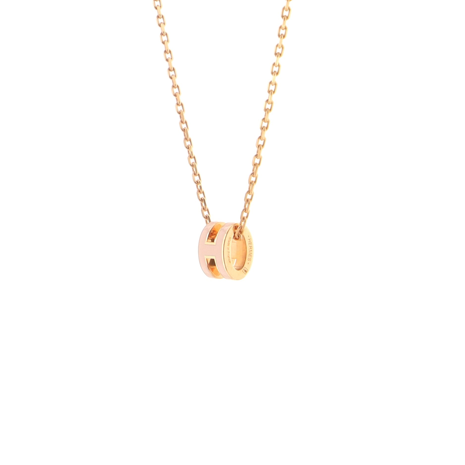 Pop H Pendant Chain Necklace Metal and Enamel Mini