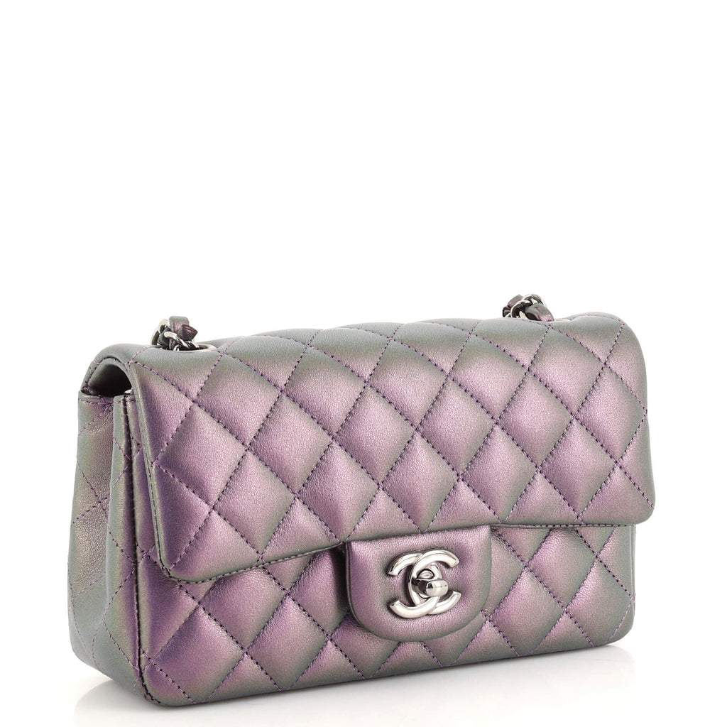 Classic Single Flap Bag Quilted Iridescent Lambskin Mini