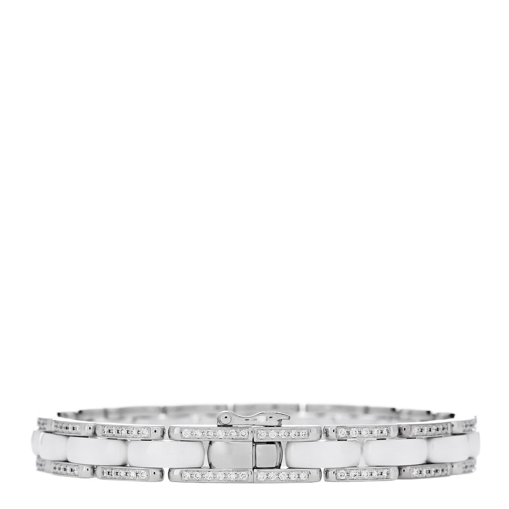 18K White Gold Diamond Ceramic Ultra Bracelet White