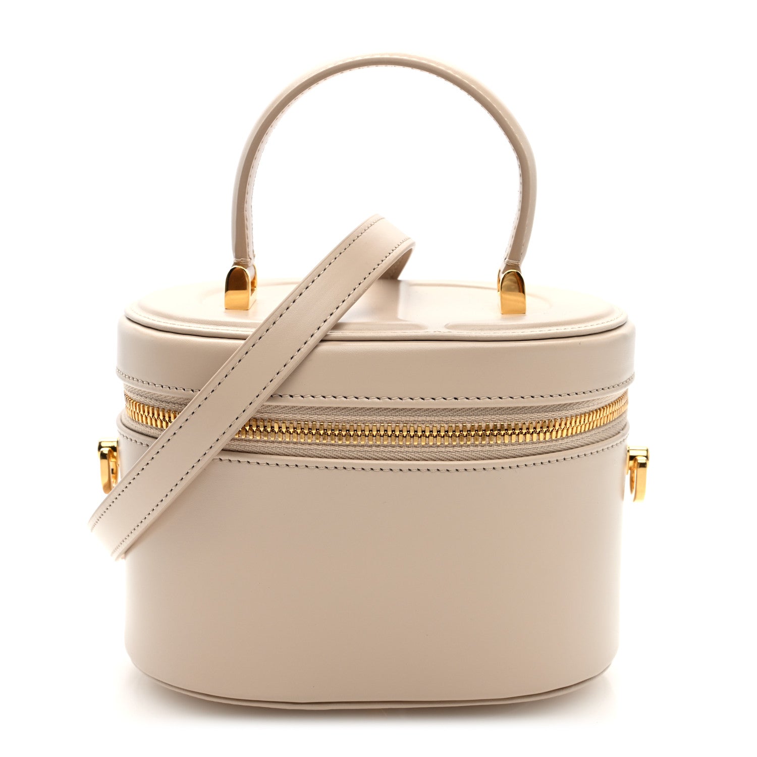 Calfskin CD Signature Vanity Caramel Beige
