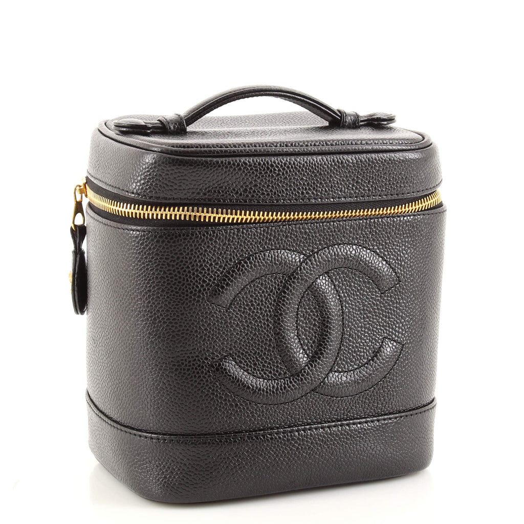 Vintage Timeless Cosmetic Case Caviar Tall