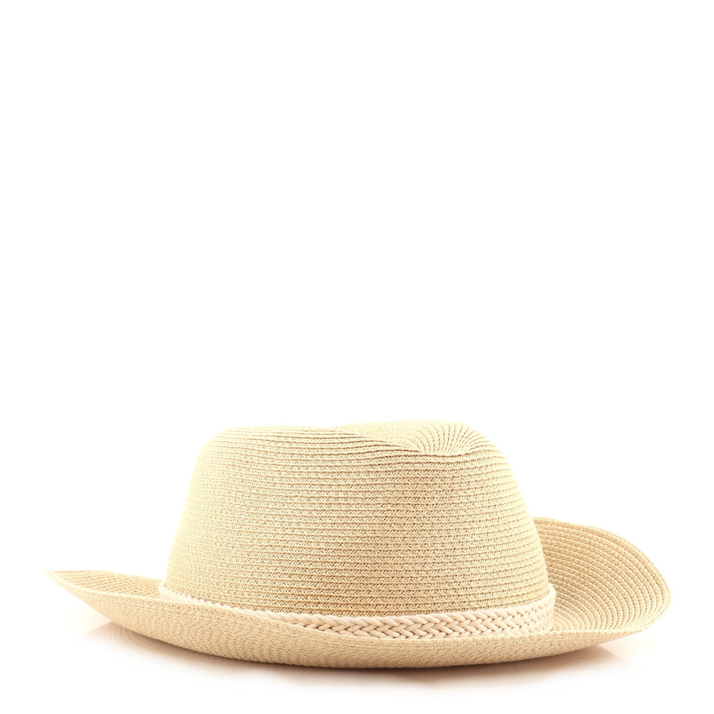 Braided Belt Hat Straw with Leather