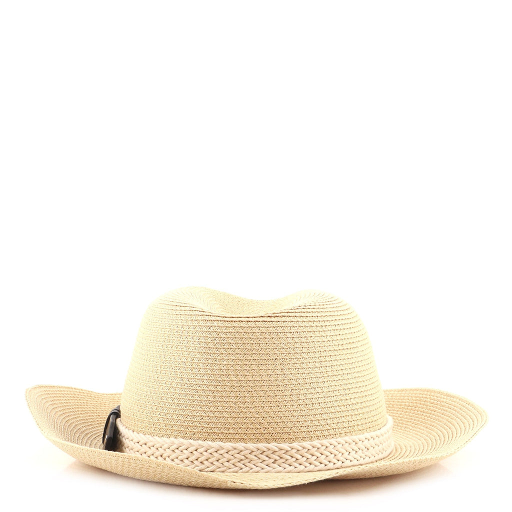 Braided Belt Hat Straw with Leather